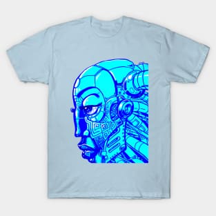 Robot Lady- Electric Blue T-Shirt